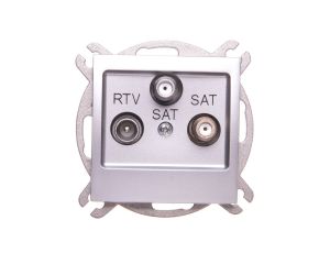 IMPRESJA Gniazdo antenowe RTV-SAT-SAT srebrne GPA-Y2S/m/18