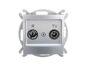 IMPRESJA Gniazdo antenowe RTV przelotowe 16dB srebrne GPA-16YP/m/18