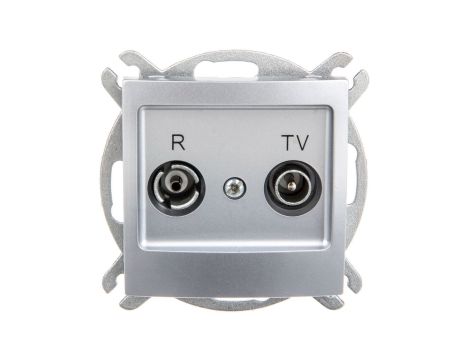 IMPRESJA Gniazdo antenowe RTV przelotowe 16dB srebrne GPA-16YP/m/18