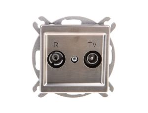 SONATA Gniazdo antenowe RTV przelotowe 14dB czarny metalik GPA-14RP/m/33