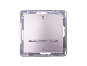 IMPRESJA Łącznik dwubiegunowy z podświetleniem tytan ŁP-11YS/m/23