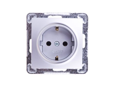 IMPRESJA Gniazdo pojedyncze z/u Schuko srebrne GP-1YS/m/18