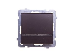 SONATA Łącznik kontrolny z podświetleniem czekoladowy metalik ŁP-12RS/m/40