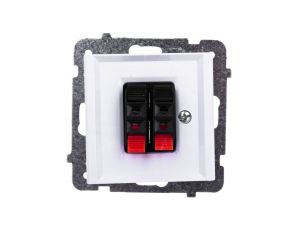 SONATA Gniazdo głośnikowe podwójne białe GG-2R/m/00