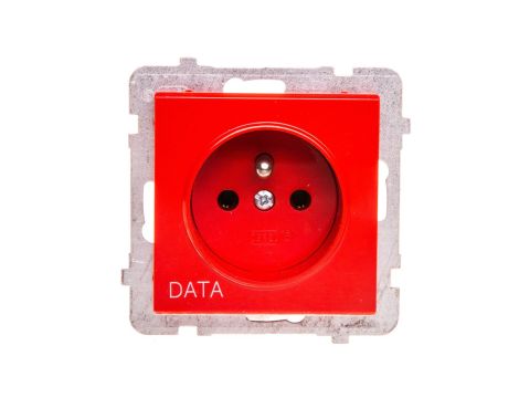SONATA Gniazdo pojedyncze z/u DATA czerwone GP-1RZD/m/00