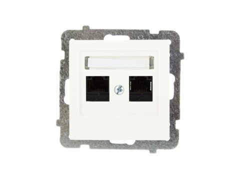 AS Gniazdo komputerowe podwójne RJ45 kat.5e MMC ecru GPK-2G/K/m/27