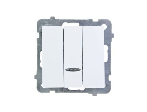 AS Łącznik potrójny z podświetleniem biały ŁP-13GS/m/00