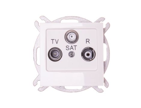 AS Gniazdo antenowe RTV-SAT przelotowe ecru GPA-GSP/m/27