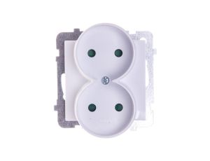 SONATA Gniazdo podwójne b/u z przesłonami białe GP-2RRP/m/00