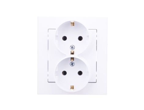 SONATA Gniazdo podwójne z/u Schuko białe GP-2RS/00