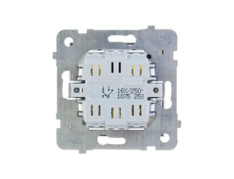 SONATA Łącznik schodowy + pojedynczy srebro mat ŁP-9R/m/38