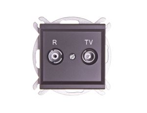 SONATA Gniazdo antenowe RTV zakończeniowe 10dB czekoladowy metalik GPA-10RPZ/m/40