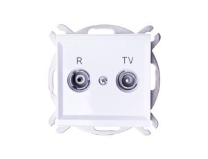 SONATA Gniazdo antenowe RTV przelotowe 14dB białe GPA-14RP/m/00