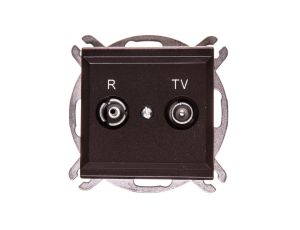 SONATA Gniazdo antenowe RTV przelotowe 16dB czekoladowy metalik GPA-16RP/m/40