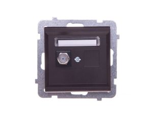 SONATA Gniazdo antenowe pojedyncze typu F czekoladowy metalik GPA-1RF/m/40