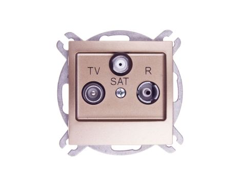IMPRESJA Gniazdo antenowe RTV-SAT przelotowe złoty metalik GPA-YSP/m/28