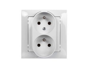 IMPRESJA Gniazdo podwójne z/u z niezamiennością faz białe GP-2YC/00