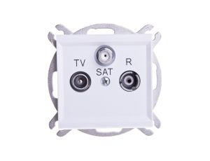 SONATA Gniazdo antenowe RTV-SAT przelotowe białe GPA-RSP/m/00