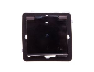 SONATA Gniazdo bryzgoszczelne z/u Schuko IP44 z przesłonami klapka przezroczysta czekoladowy metalikGPH-1RSP/m/40/d