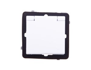 SONATA Gniazdo bryzgoszczelne z/u IP44 z przesłonami klapka biała GPH-1RZP/m/00/w