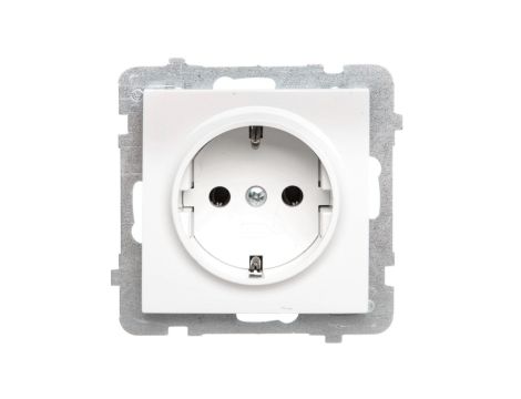 AS Gniazdo pojedyncze z/u Schuko ecru GP-1GS/m/27