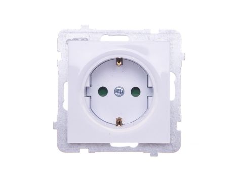 AS Gniazdo pojedyncze z/u Schuko z przesłonami białe GP-1GSP/m/00