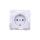 AS Gniazdo pojedyncze z/u Schuko z przesłonami białe GP-1GSP/m/00