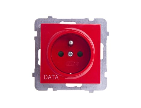 AS Gniazdo pojedyncze z/u DATA z przesłonami czerwone GP-1GZDP/m/00