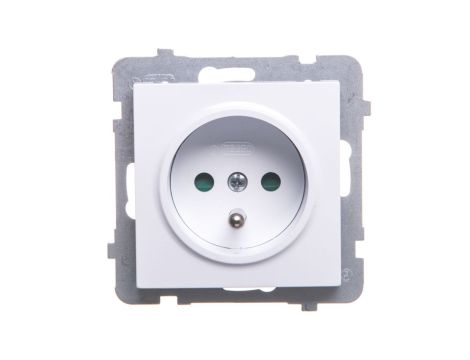 AS Gniazdo pojedyncze z/u z przesłonami białe GP-1GZP/m/00