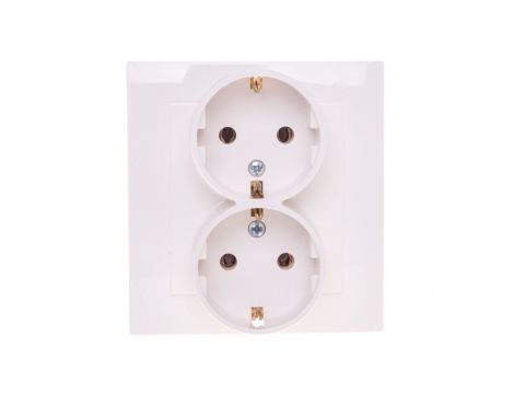 AS Gniazdo podwójne z/u Schuko ecru GP-2GS/27