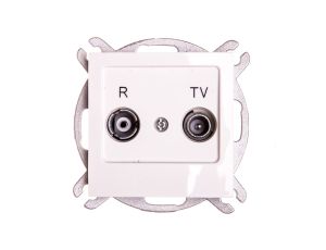 AS Gniazdo antenowe RTV przelotowe 10dB ecru GPA-10GP/m/27