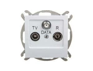 AS Gniazdo antenowe RTV DATA białe GPA-GD/m/00