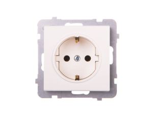 SONATA Gniazdo pojedyncze z/u Schuko ecru GP-1RS/m/27
