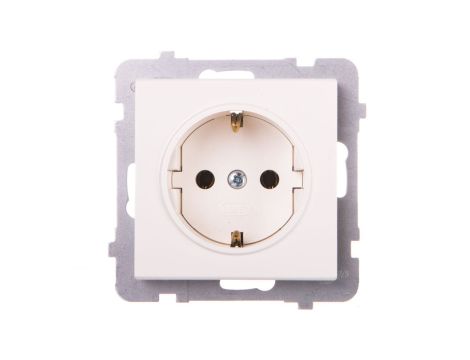 SONATA Gniazdo pojedyncze z/u Schuko ecru GP-1RS/m/27