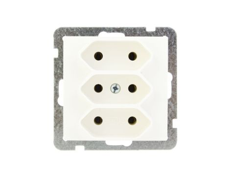 AS Gniazdo potrójne b/u 2.5A EURO ecru GP-3G/m/27