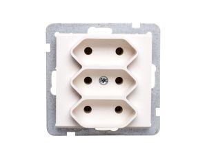 SONATA Gniazdo potrójne b/u 2,5A EURO ecru GP-3R/m/27