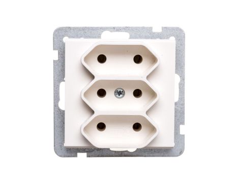 SONATA Gniazdo potrójne b/u 2,5A EURO ecru GP-3R/m/27