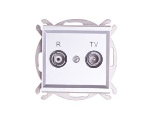 SONATA Gniazdo antenowe RTV zakończeniowe 10dB srebro mat GPA-10RPZ/m/38