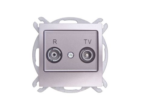 IMPRESJA Gniazdo antenowe RTV przelotowe 14dB tytan GPA-14YP/m/23