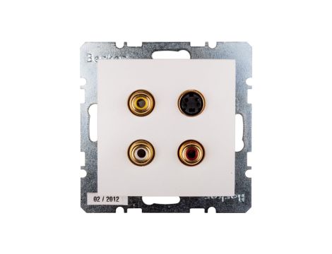 Berker/B.Kwadrat Gniazdo 3xCinch S-Video śnieżnobiałe Glas 3315328989