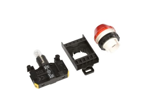 Lampka sygnalizacyjna 22mm czerwona 230V AC żarówka ST22-LC-230-BA9S.