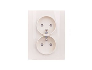 Fiorena Gniazdo podwójne z PE 16A IP20 kremowy 22029003
