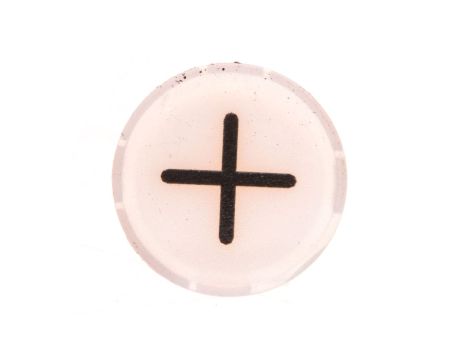 Soczewka przycisku 22mm płaska biała z symbolem ZWIEKSZANIE (PLUS) M22-XDL-W-X4 218302