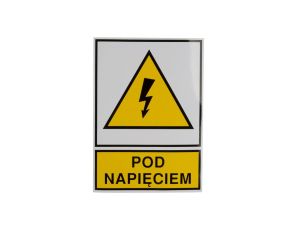 Tabliczka /znak ostrzegawczy/ TZO 105X148S /POD NAPIĘCIEM/ E04TZ-01011130800 /10szt./