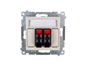 Simon 54 Gniazdo głośnikowe podwójne kremowe DGL32.01/41