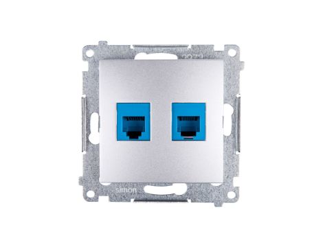 Simon 54 Gniazdo telefoniczne podwójne 2xRJ12 srebrny mat DT2.01/43