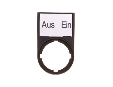 Tabliczka opisowa AUS-EIN 50x30mm czarna 22mm prostokątna M22S-ST-D10 216490 /10szt./