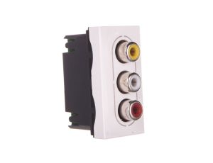 MOSAIC Gniazdo biały 3xRCA 078754