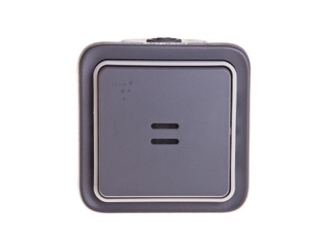 PLEXO55 Przycisk pojedynczy z podświetleniem i puszką n/t szary 069723