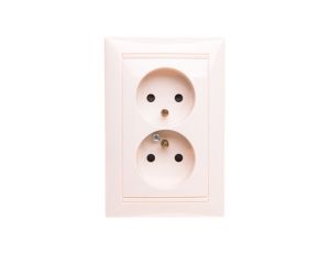 VALENA Gniazdo podwójne z/u 16A IP20 kremowe 774178